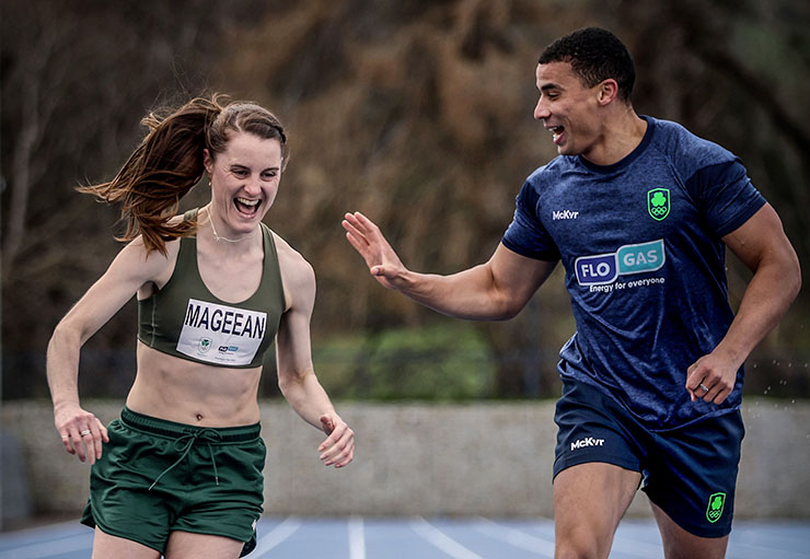 Irish Olympic athletes Ciara Mageean and Jordan Conroy in high spirits on the racetrack